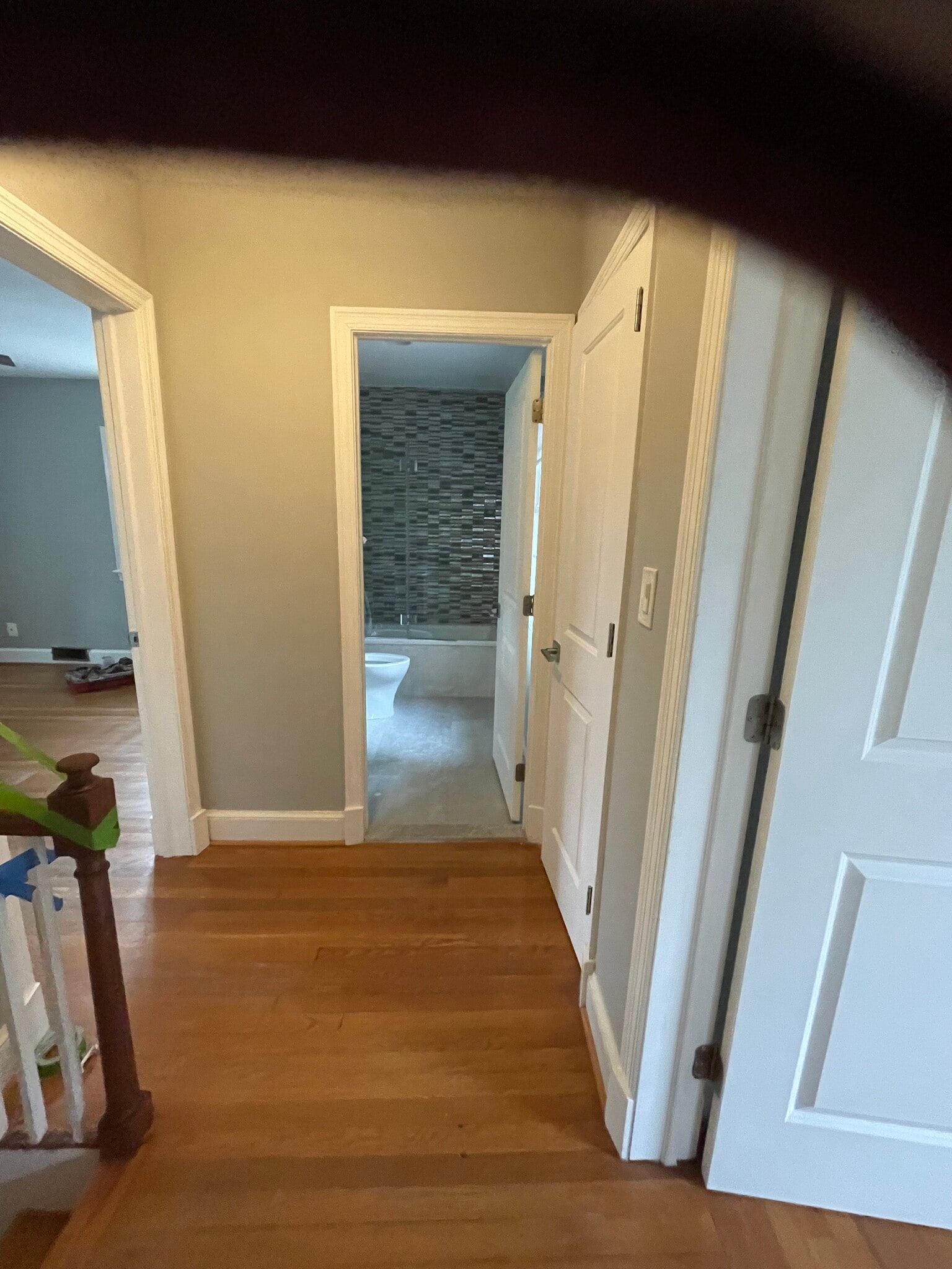 Modern Bath at the top of stairs shared by two bedrooms - 7819 12th St NW