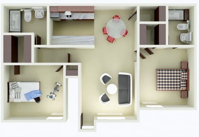 2BR/2BA DOWNSTAIRS - Diamond Creek Apartments