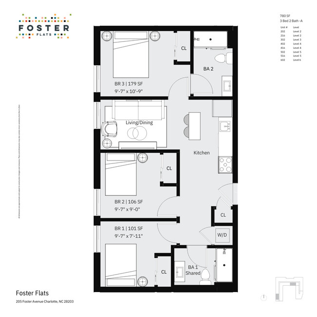 Floorplan - Foster Flats