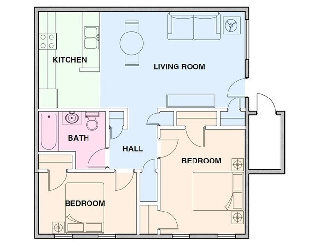 Representative Floor plan - Entrance Drive Apartments