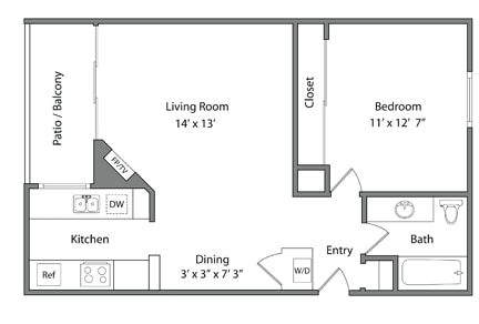1BR/1BA - Franklin Plaza