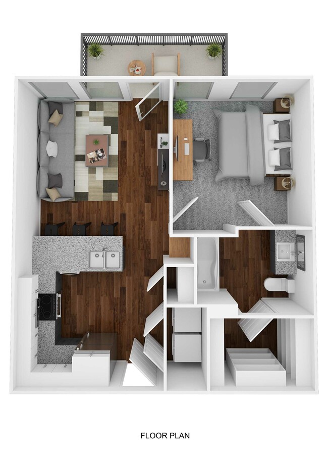 East Village A1 Floor Plan - The Drake