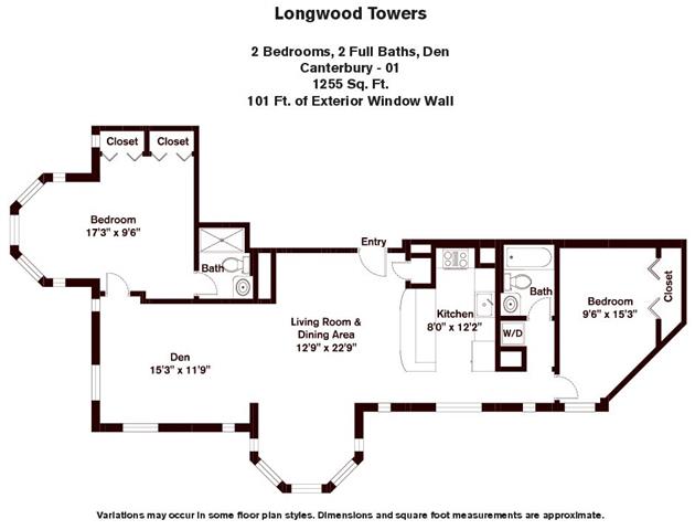 Floorplan - Longwood Towers