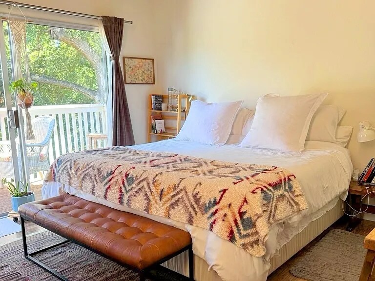Master bedroom upstairs with private deck, and adjacent walk in closet - 3560 Paper Mill Rd