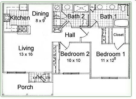 2BR/2BA - Oak Haven