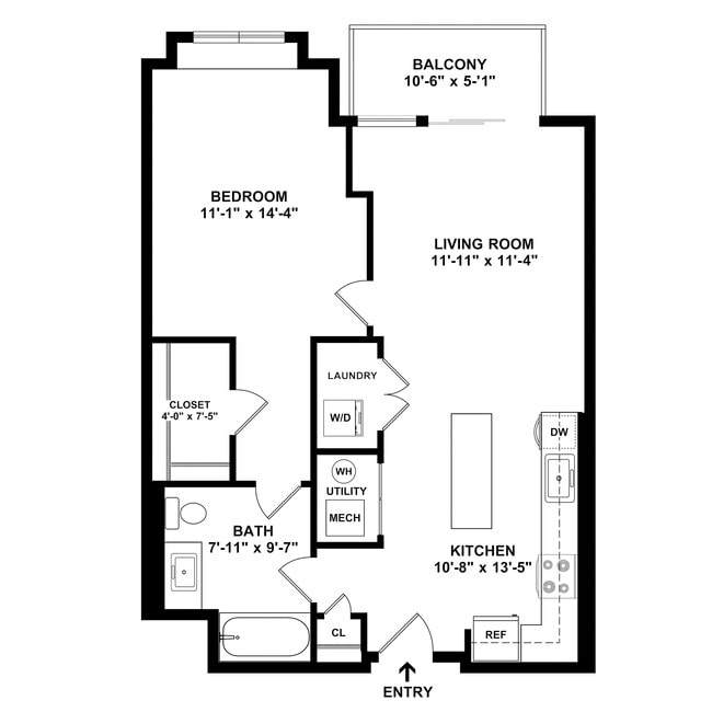 A3 Floor plan W Dimensions - Courthouse Square Apartments