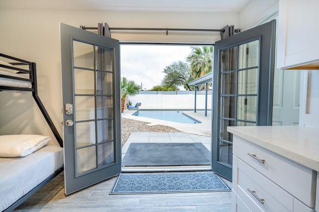 French Doors looking out of Casita - 1219 W 10th Pl
