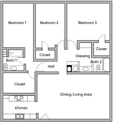 3BR2BA.jpg - Bay City Flats