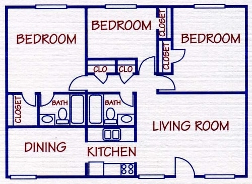 3BR/2BA - Park Creek Manor Apartments