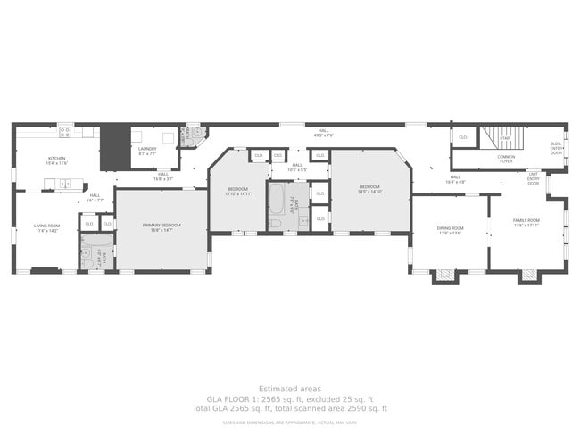 Floor Plan with Dimensions - 1809 Park Ave