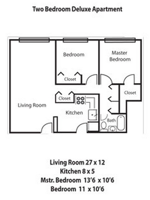 Two Bedroom Deluxe Apartment - Franklin Village