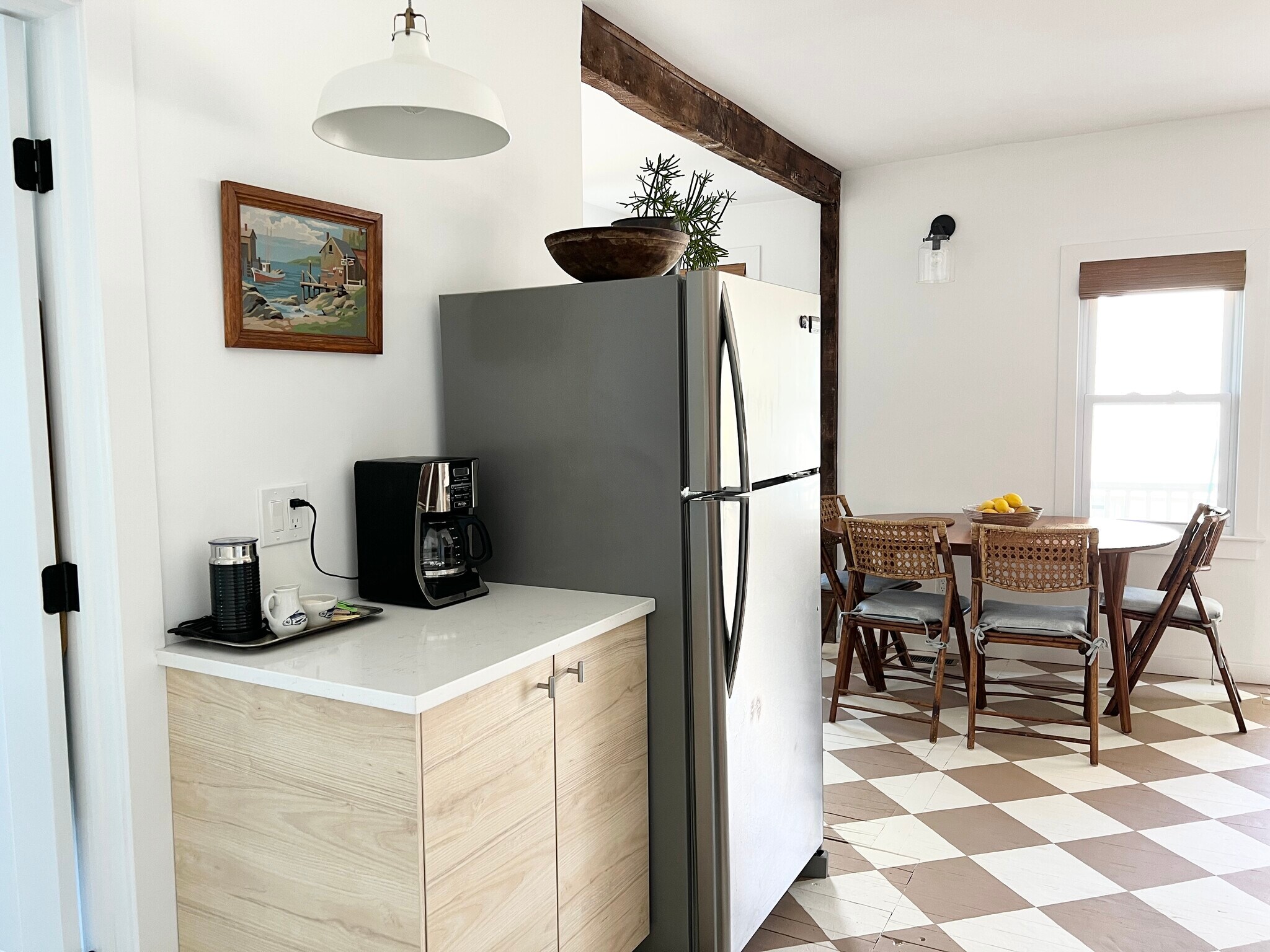 SS Fridge and dining table seats 4 comfortably - 92 Navesink Ave
