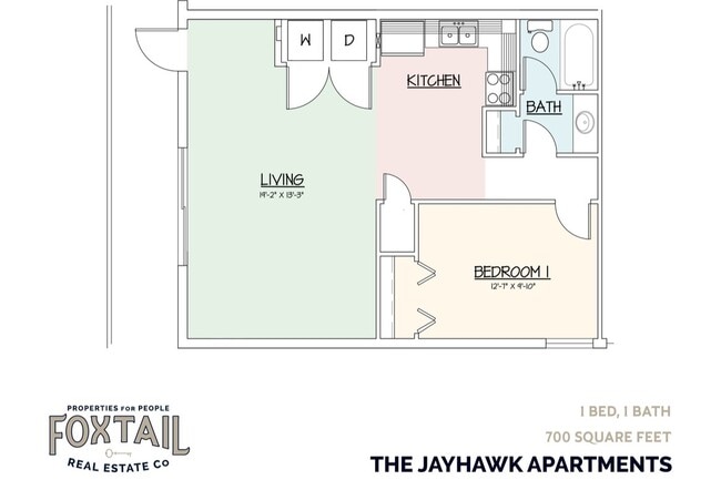 1 bed/1 bath - Jayhawk Apartments