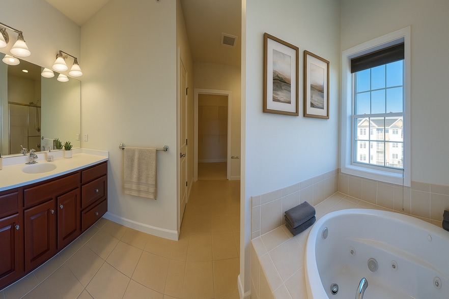 Master Bath (virtually staged) - 132 Clocktower Dr