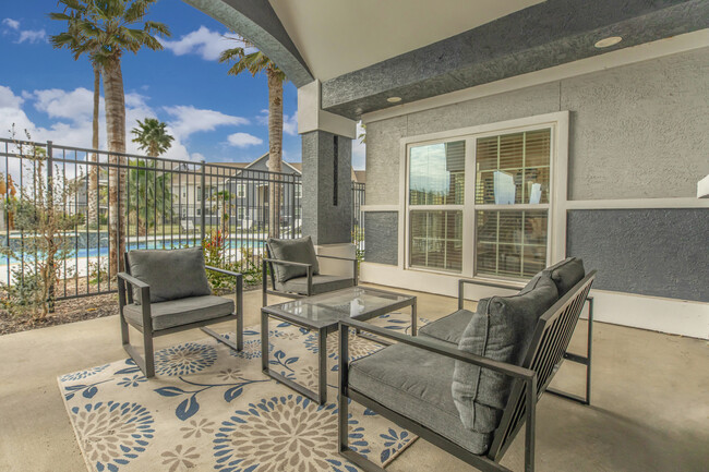 Relaxing Patio View at Sierra Royale Apartments, Robstown, TX - Sierra Royale