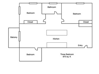 3BR/1BA - Rolling Hills Apartments