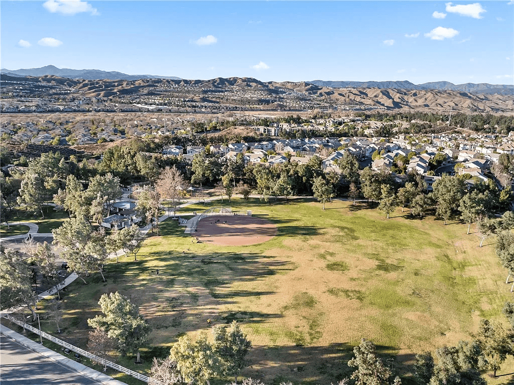 Aerial view-park baseball diamond - 27841 Bloomfield Ct