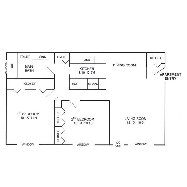 2BR/1BA - Kelly Square Apartments