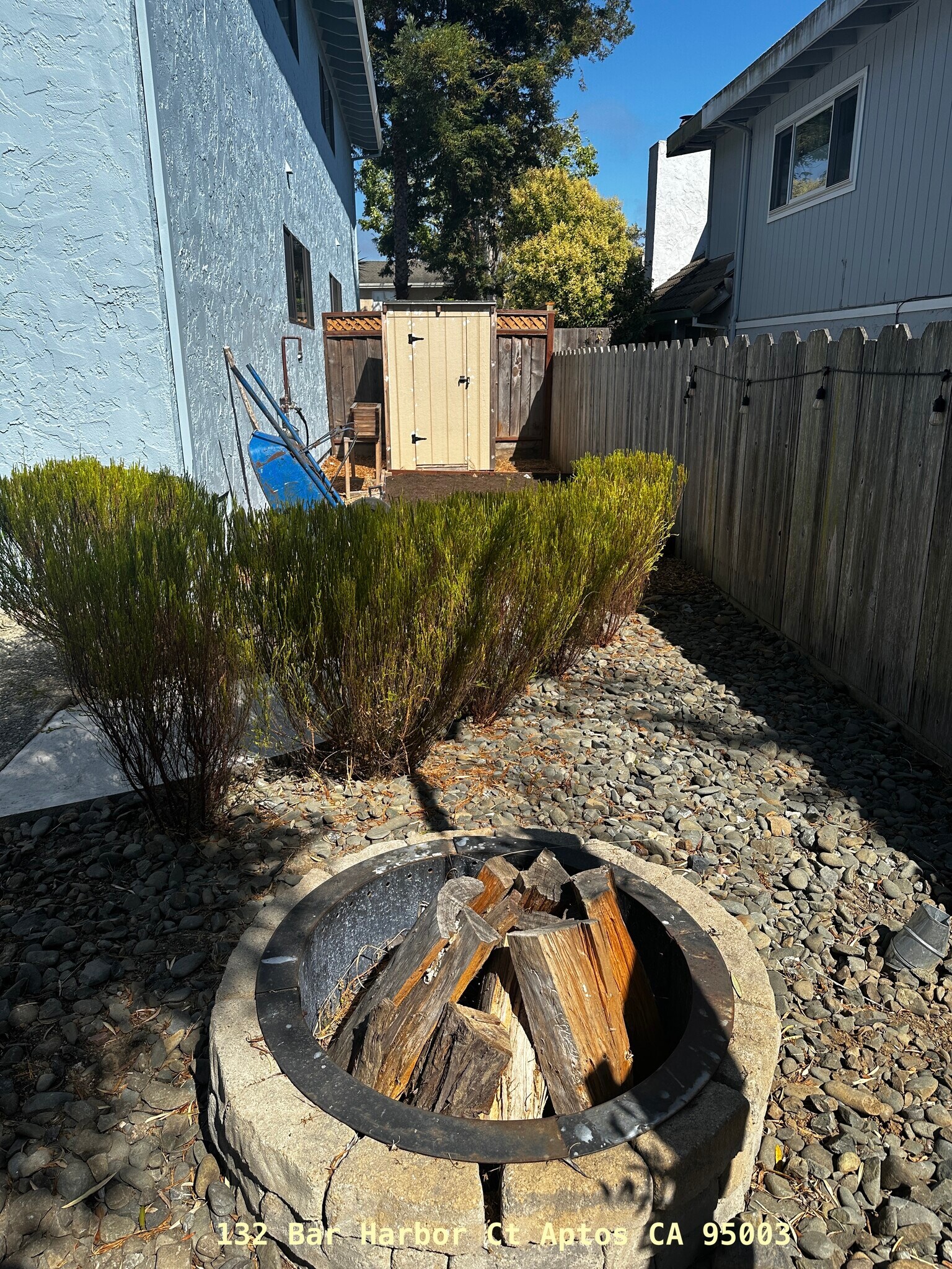 Side Yard Fire Pit - 132 Bar Harbor Ct