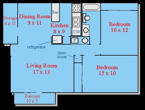 2BR/1BA - Devonshire Apartments