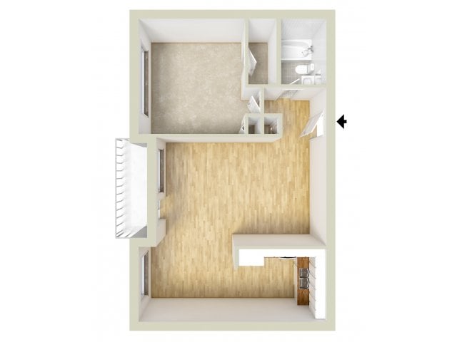 One bedroom floor plan - Norriton East Apartments