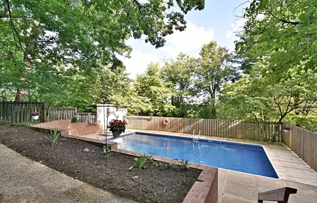 Pool view from kitchen and diningroom windows - 7206 Stagecoach Trl