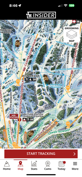 Map of Jackson Ski Resort - 1525 W Pinto Dr