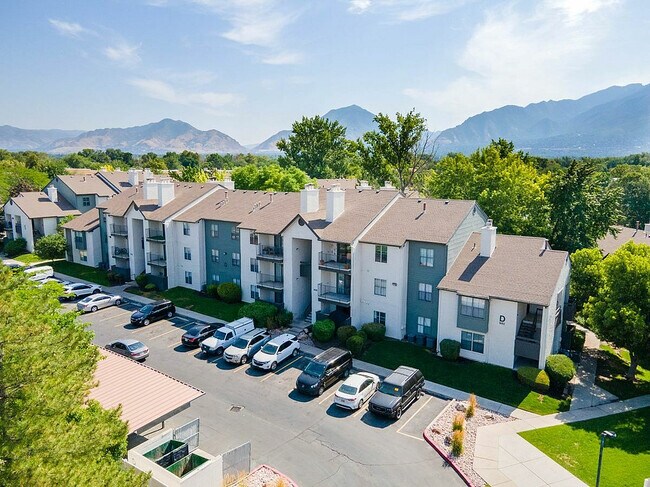 Cottonwood Apartments Arial View in Salt Lake City with Mountains - Cottonwood Apartments