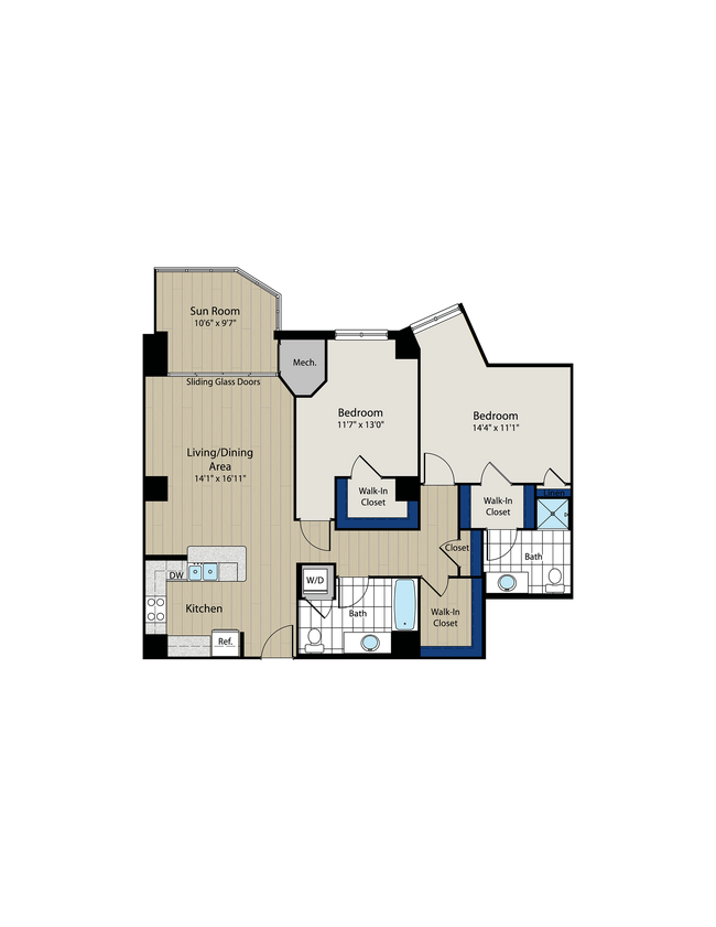 The Chesapeake Floor Plan - Meridian at Gallery Place