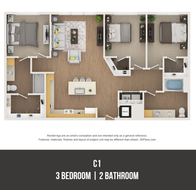 Floorplan - Hillside Flats - Income Restricted