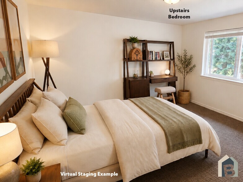 2nd floor large bedroom and double closet (virtual staging example) - 20981 Port Gamble Rd NE