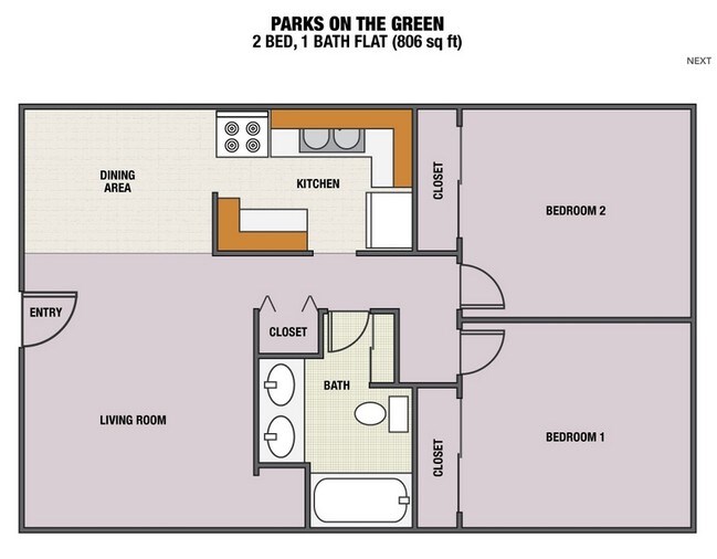 2BR/1BA - Parks on the Green Apartments