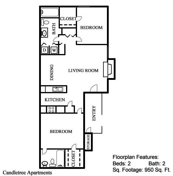 2BR/2BA - Candletree