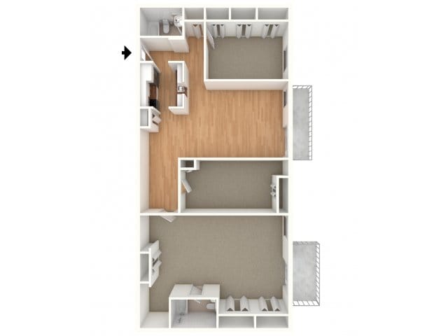 Three bedroom floor plan - The Lafayette at Valley Forge
