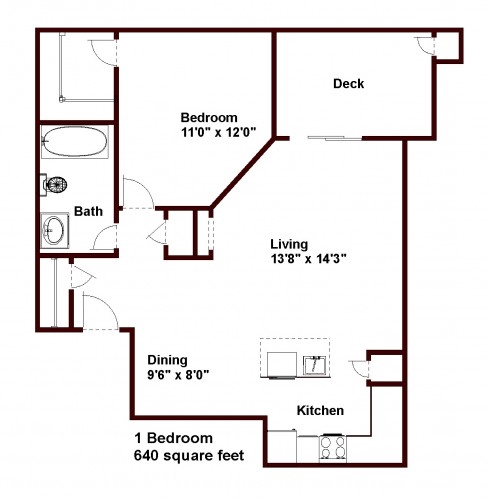 1BR/1BA Standard w/ Patio - Walden Court Apartments