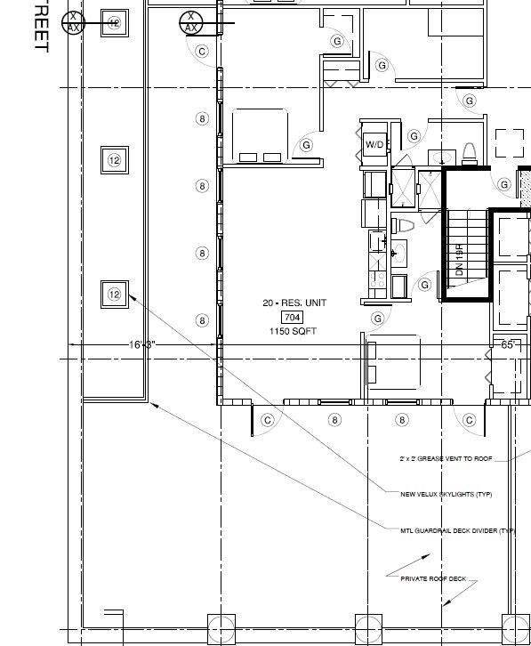 Penthouse 2 bed room floor plan - Lofts @ 624