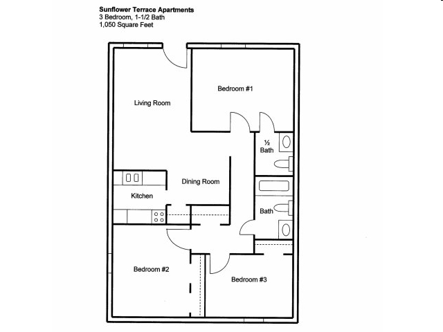 3BR/1.5BA - SUNFLOWER TERRACE APARTMENTS