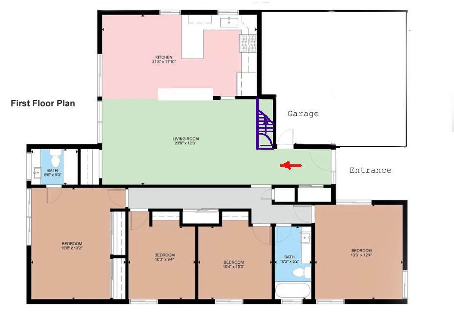 First Level Floor Plan - 5538 Baja Dr