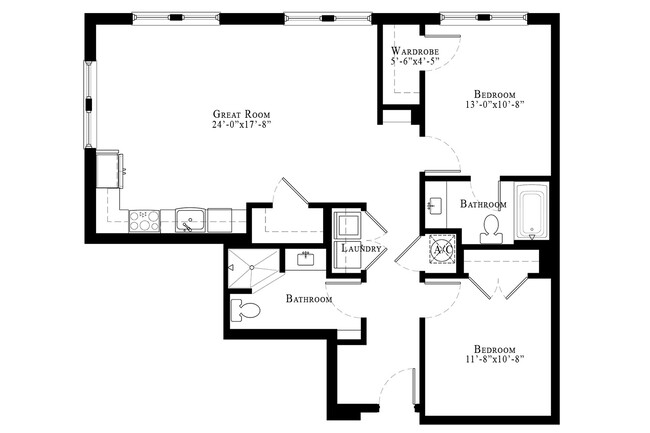 2 bed corner - Tremaine Boyd Apartments
