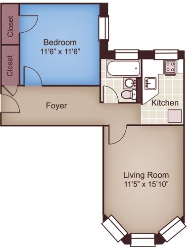 1BR/1BA - The Fenway