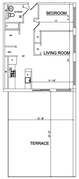1BR/1BA - Ocean Blue