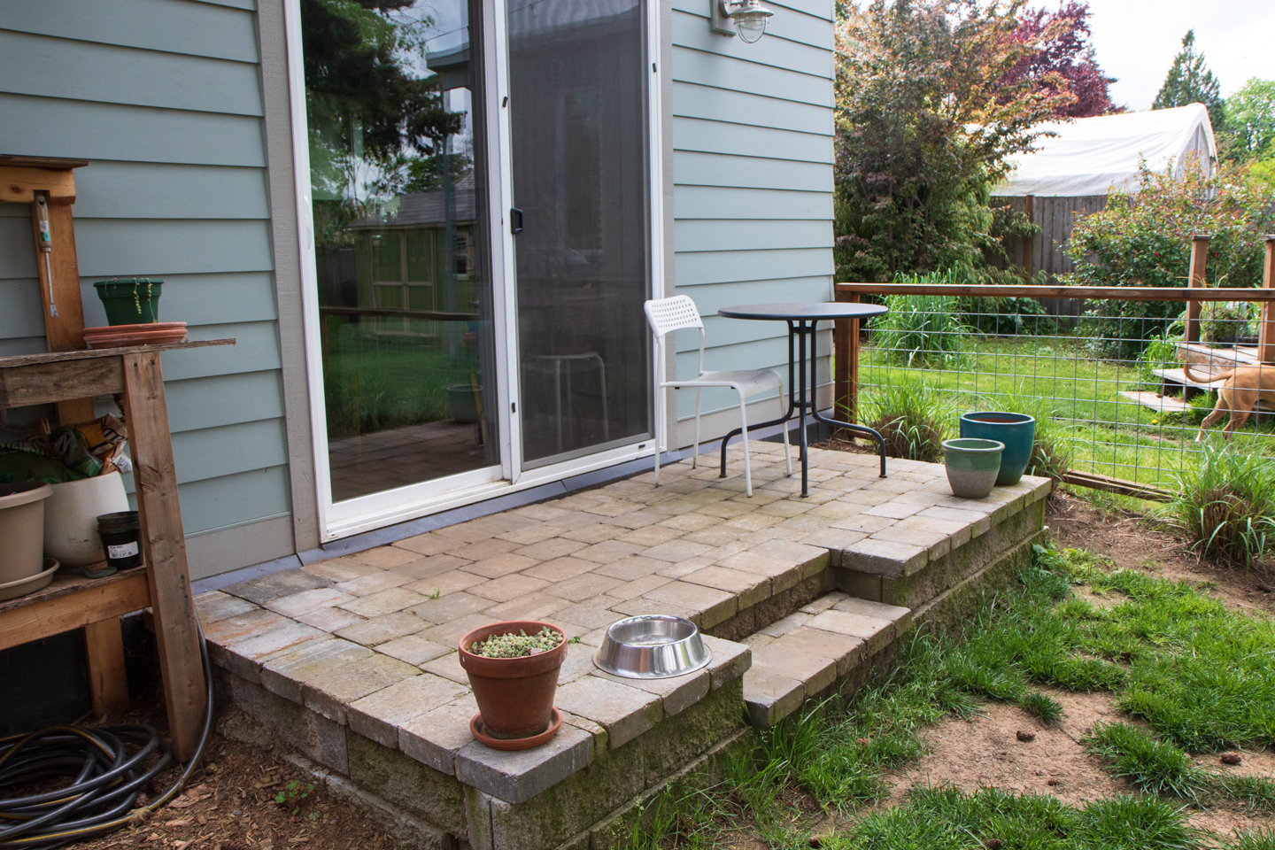 The back deck with view of larger yard is a nice spot for anyone working from home. - 5239 NE Mason St