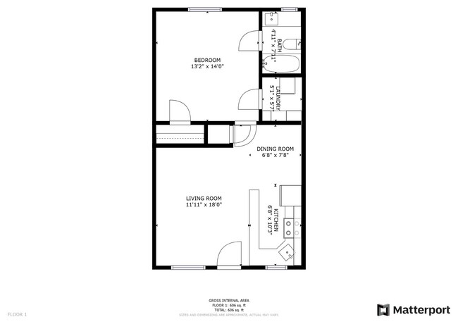 Floorplan - Hourglass Flats | Modern 1 Bedroom Apartme...