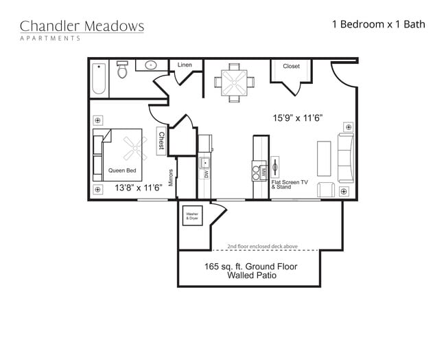 1 Bedroom, 1 Bath - Chandler Meadows