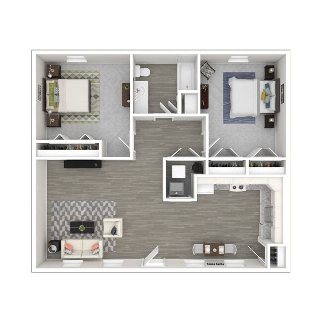 2 Bedroom Floorplan Furnished - Dover Highlands