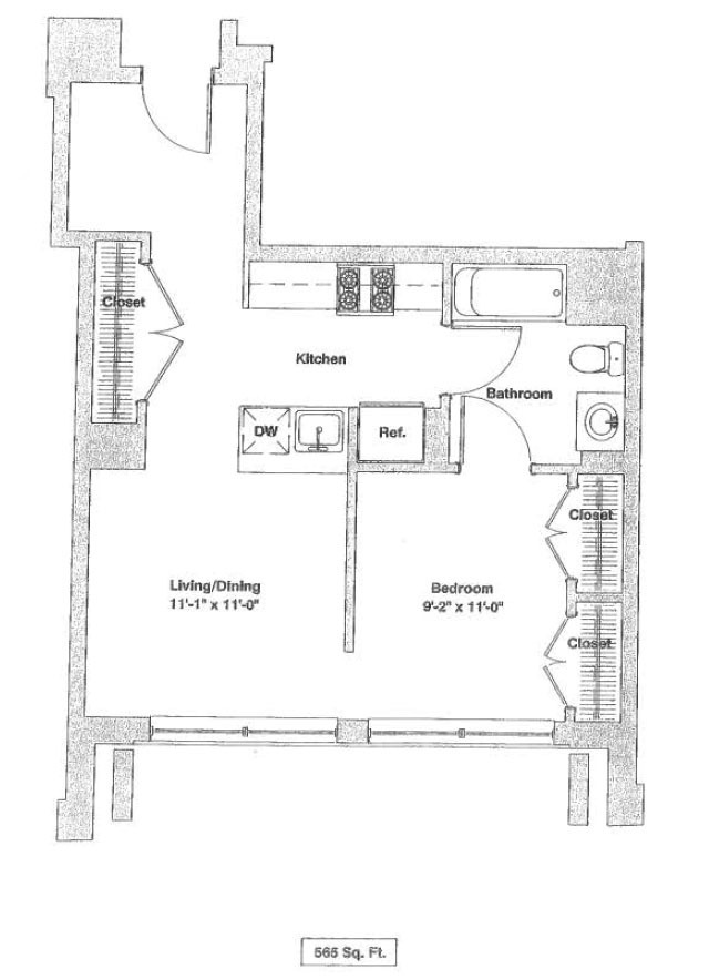 Floorplan - Albany Street Apartments, 601