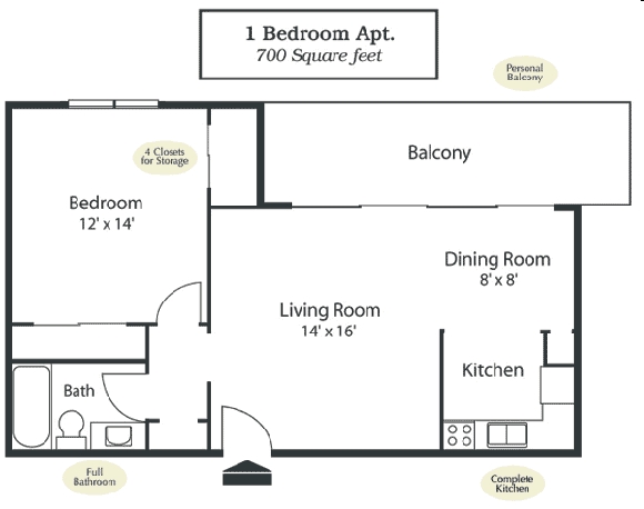 1BR/1BA - South & Madison