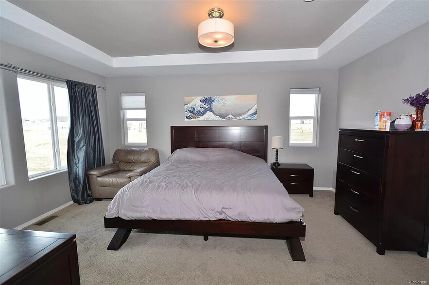 Master bedroom. Blinds added throughout entire home - 8782 Windy Plains Ct