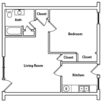 1BR/1BA - North Point Apartments