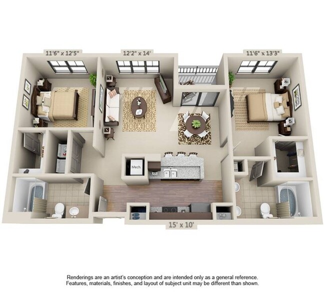 Sebastian 3 | 2 Bedroom | 2 Bath | 1065 SF - Millenia 700 Apartments